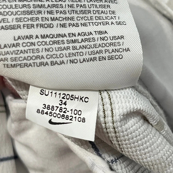 Nike Golf Dri-Fit White Tan Plaid Shorts Performance Sz 34 Stretch 388782-100 - Picture 9 of 9